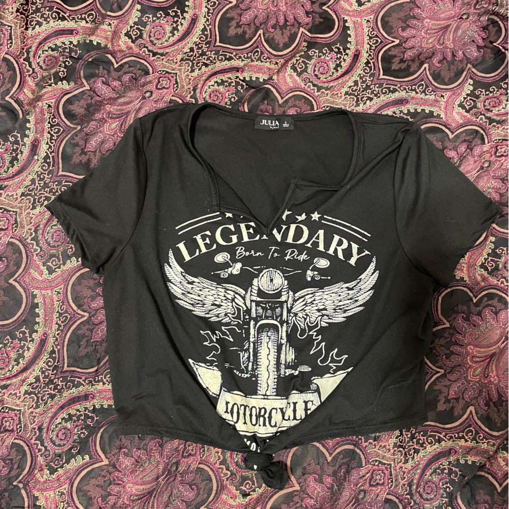Legendary Black Graphic Women's Crop Top